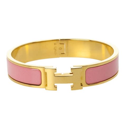 hermes bracelet pink and gold.